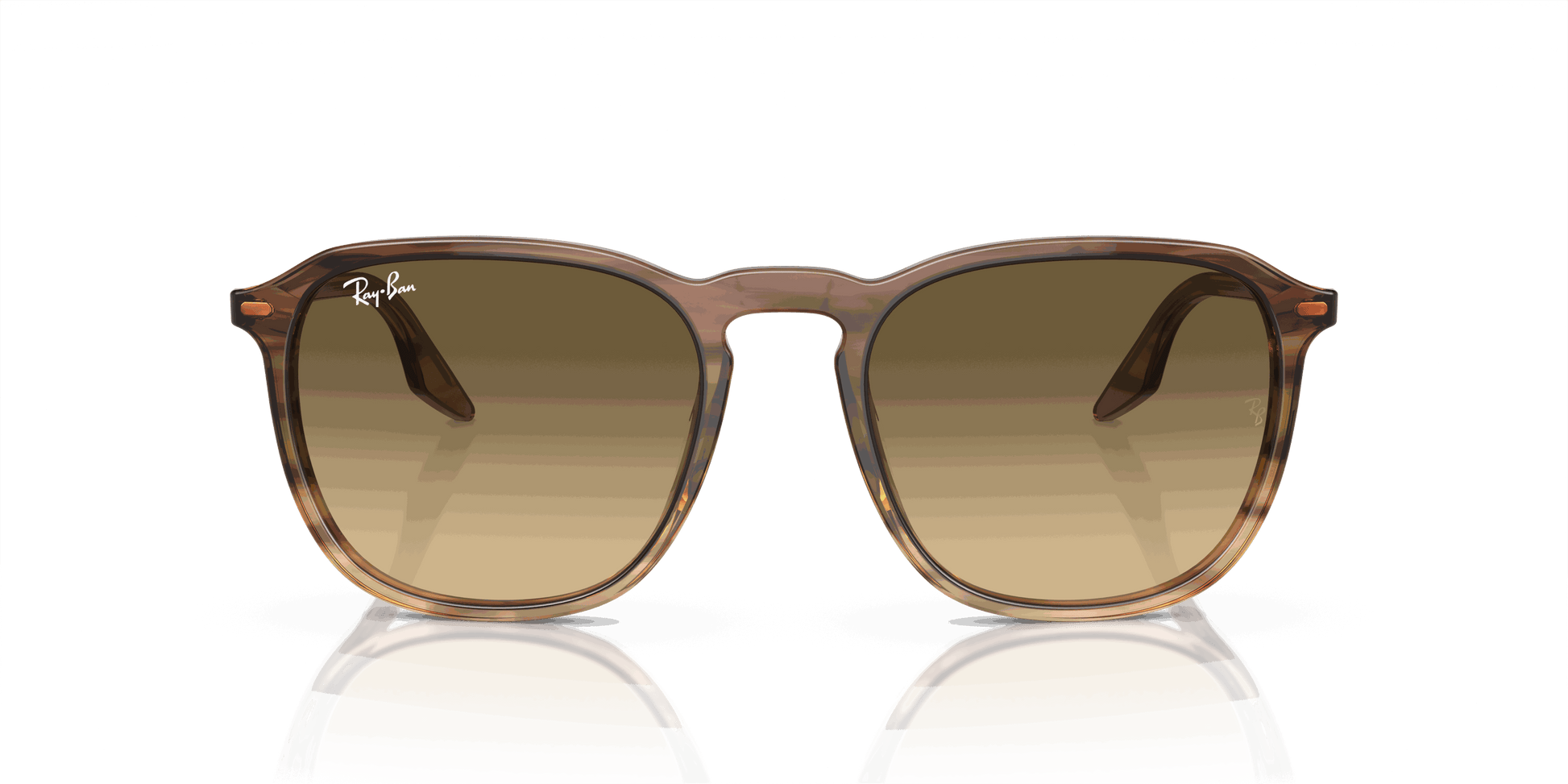 [Brown Black Lenses, Polished Striped Brown & Green Frame]