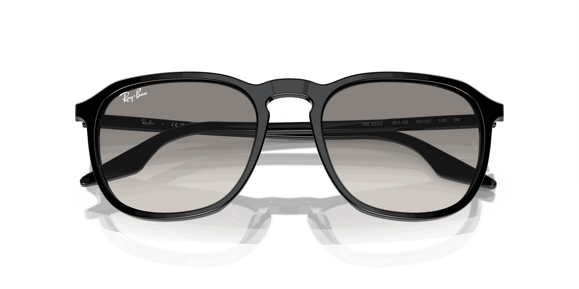 [Light Grey Lenses, Polished Black Frame]