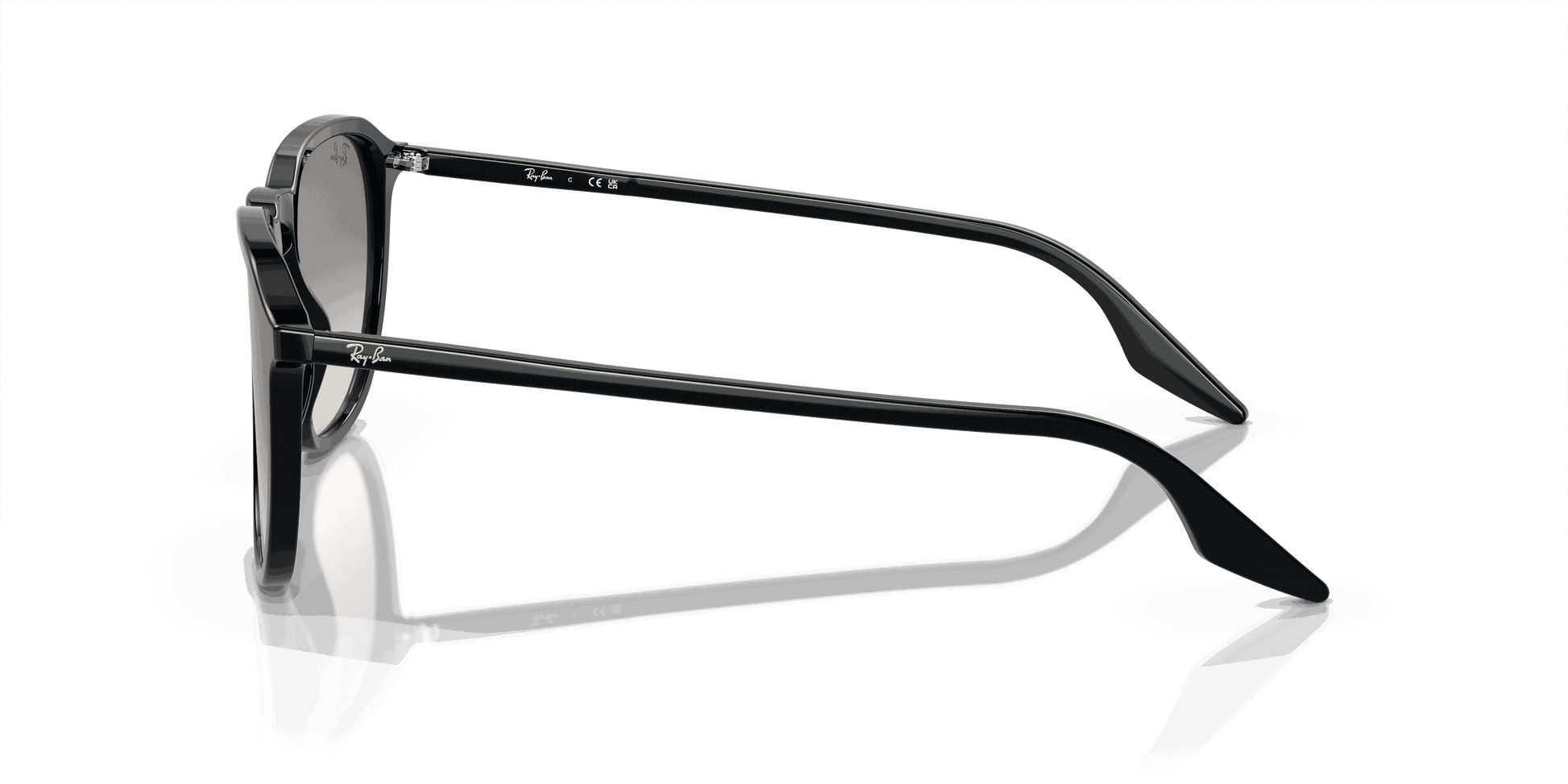 [Light Grey Lenses, Polished Black Frame]