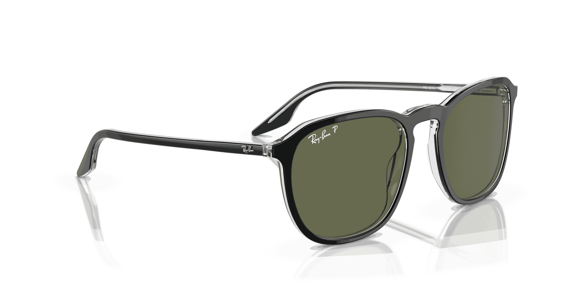 [Green Lenses, Polished Black On Transparent Frame]