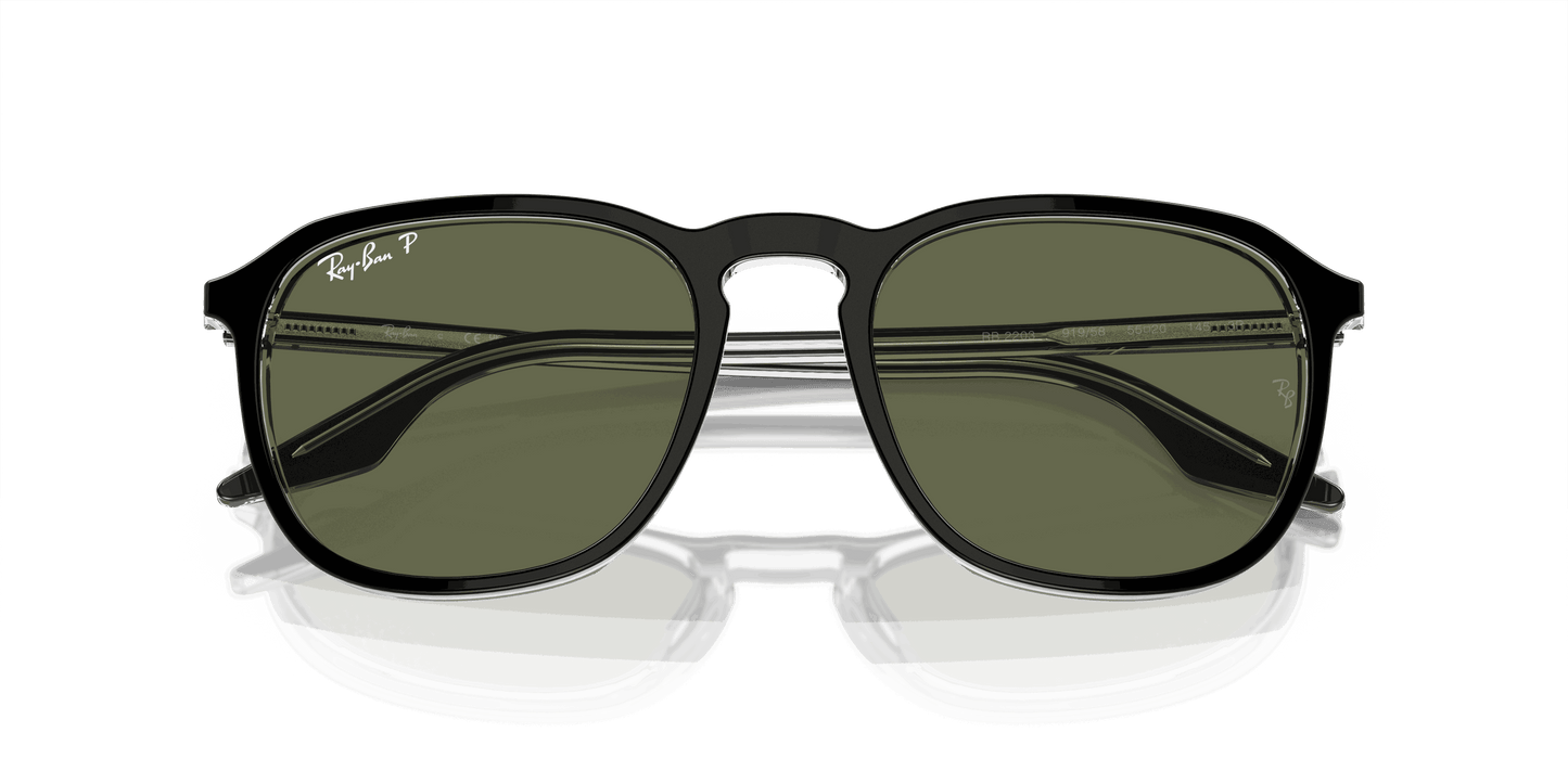 [Green Lenses, Polished Black On Transparent Frame]