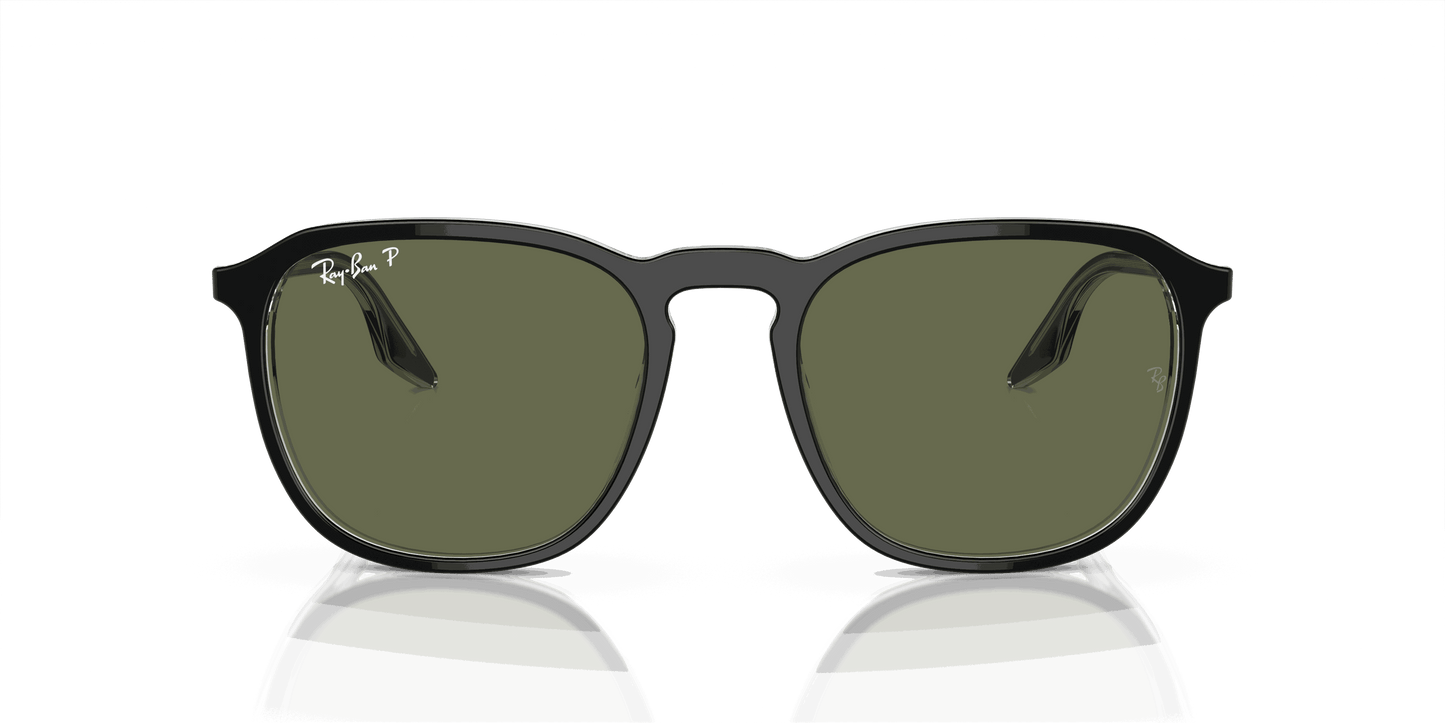 [Green Lenses, Polished Black On Transparent Frame]