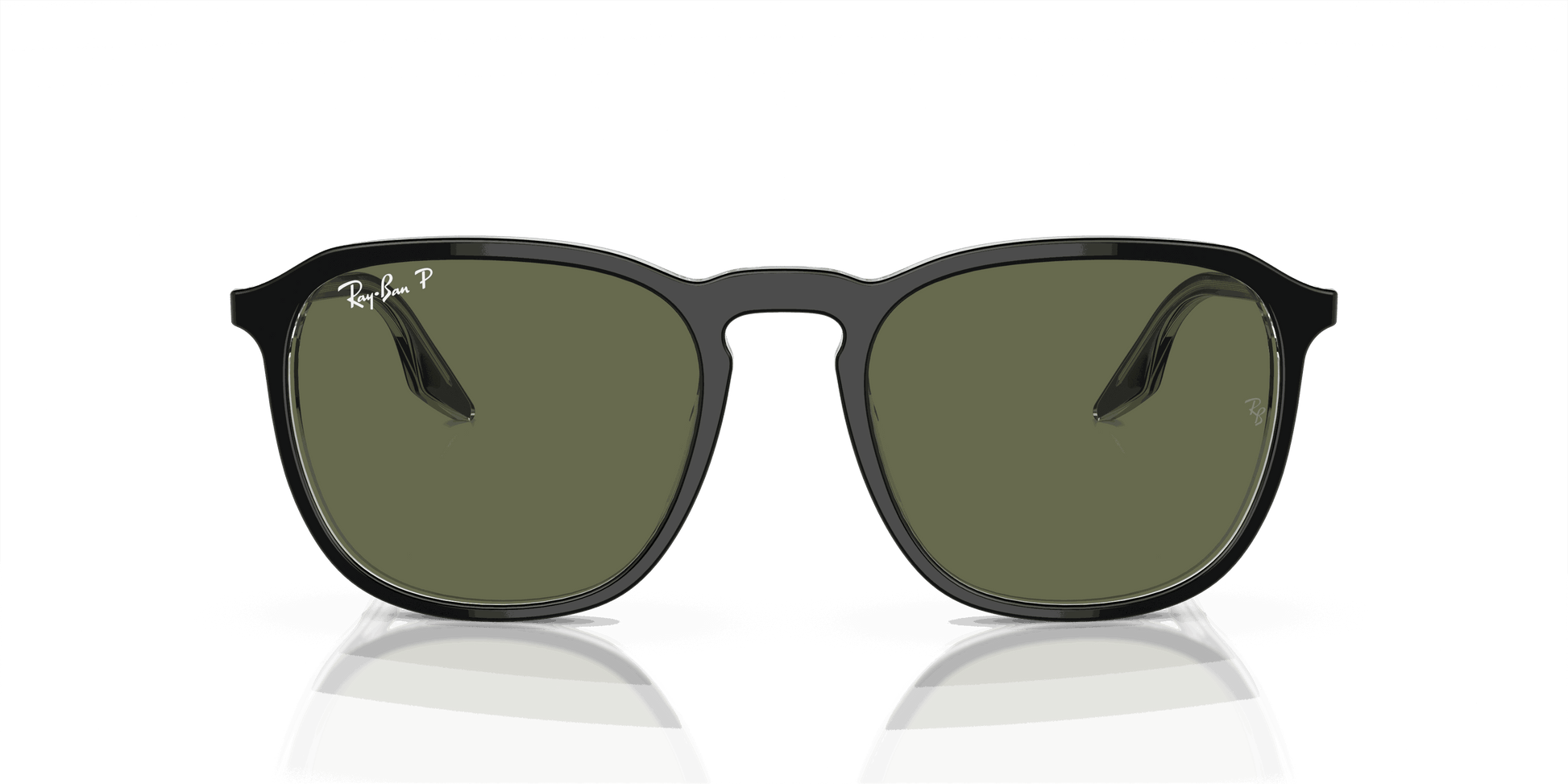 [Green Lenses, Polished Black On Transparent Frame]