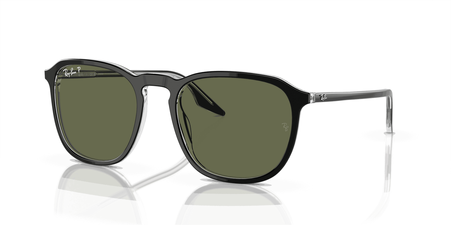[Green Lenses, Polished Black On Transparent Frame]