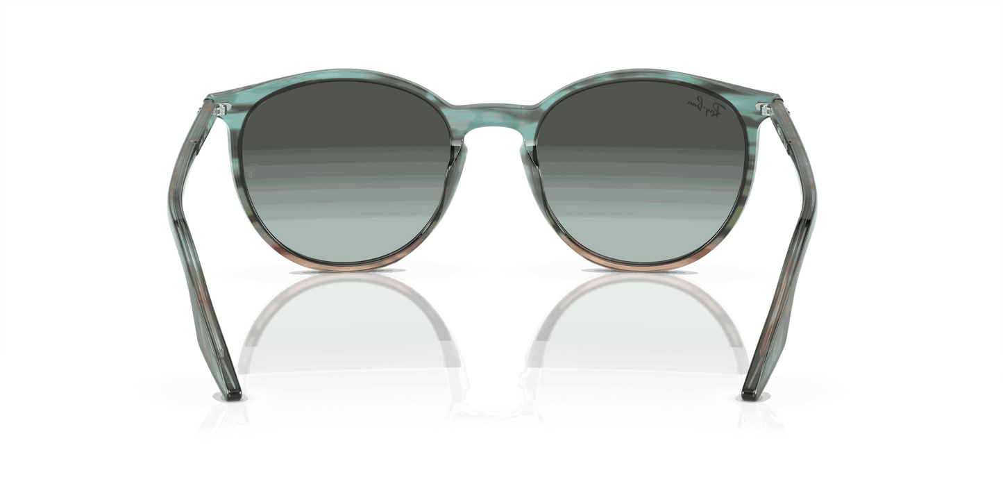 [Blue Vintage Lenses, Polished Striped Blue & Green Frame]