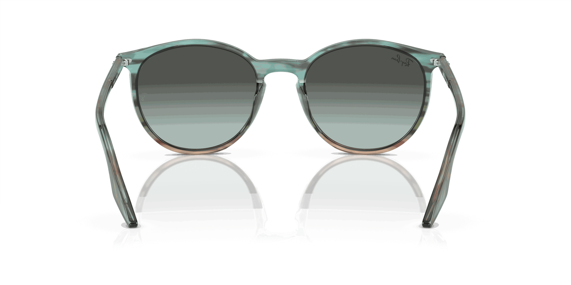 [Blue Vintage Lenses, Polished Striped Blue & Green Frame]