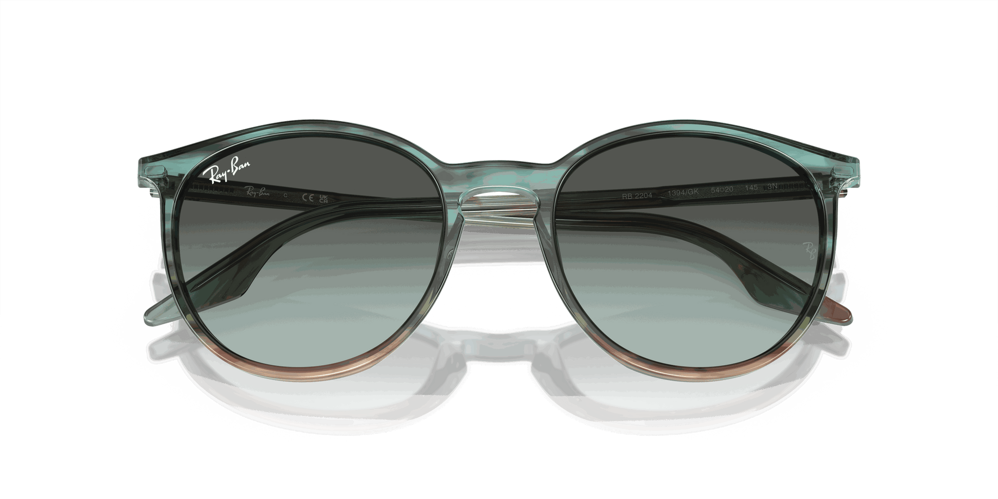 [Blue Vintage Lenses, Polished Striped Blue & Green Frame]