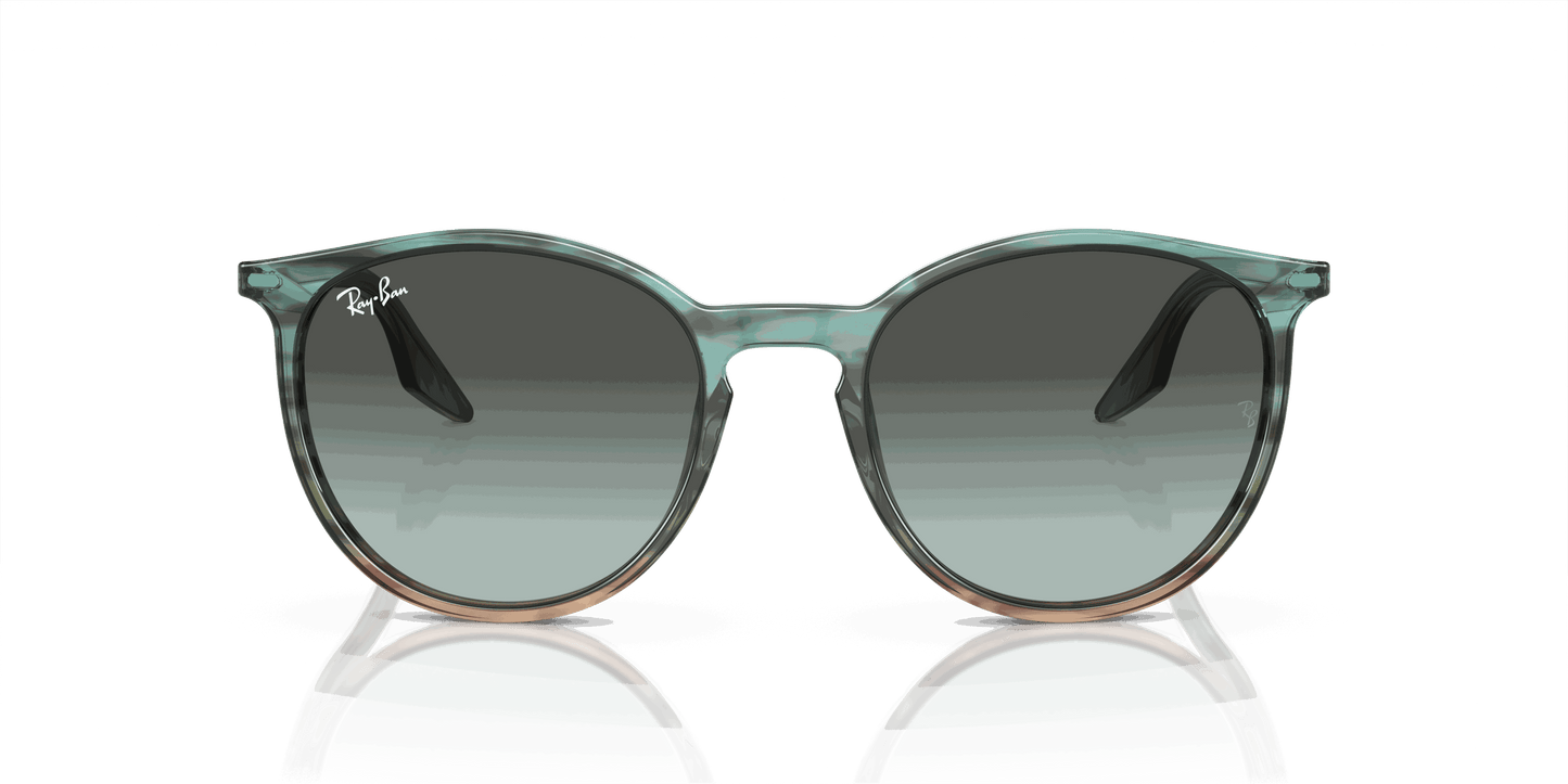 [Blue Vintage Lenses, Polished Striped Blue & Green Frame]