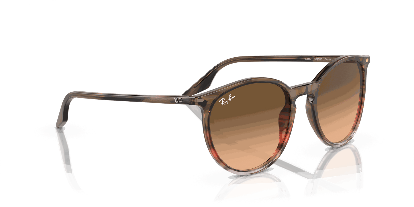 [Pink/Black Lenses, Polished Striped Brown & Red Frame]