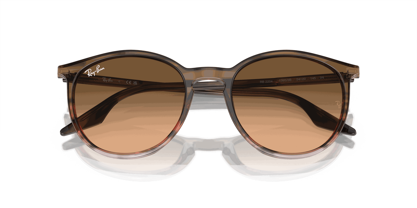 [Pink/Black Lenses, Polished Striped Brown & Red Frame]