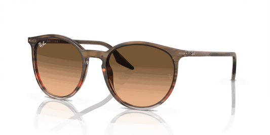 [Pink/Black Lenses, Polished Striped Brown & Red Frame]