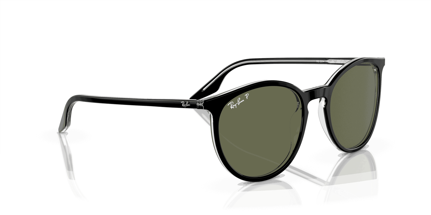 [Green Lenses, Polished Black On Transparent Frame]
