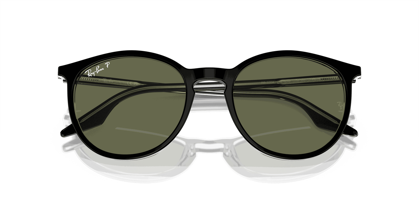 [Green Lenses, Polished Black On Transparent Frame]