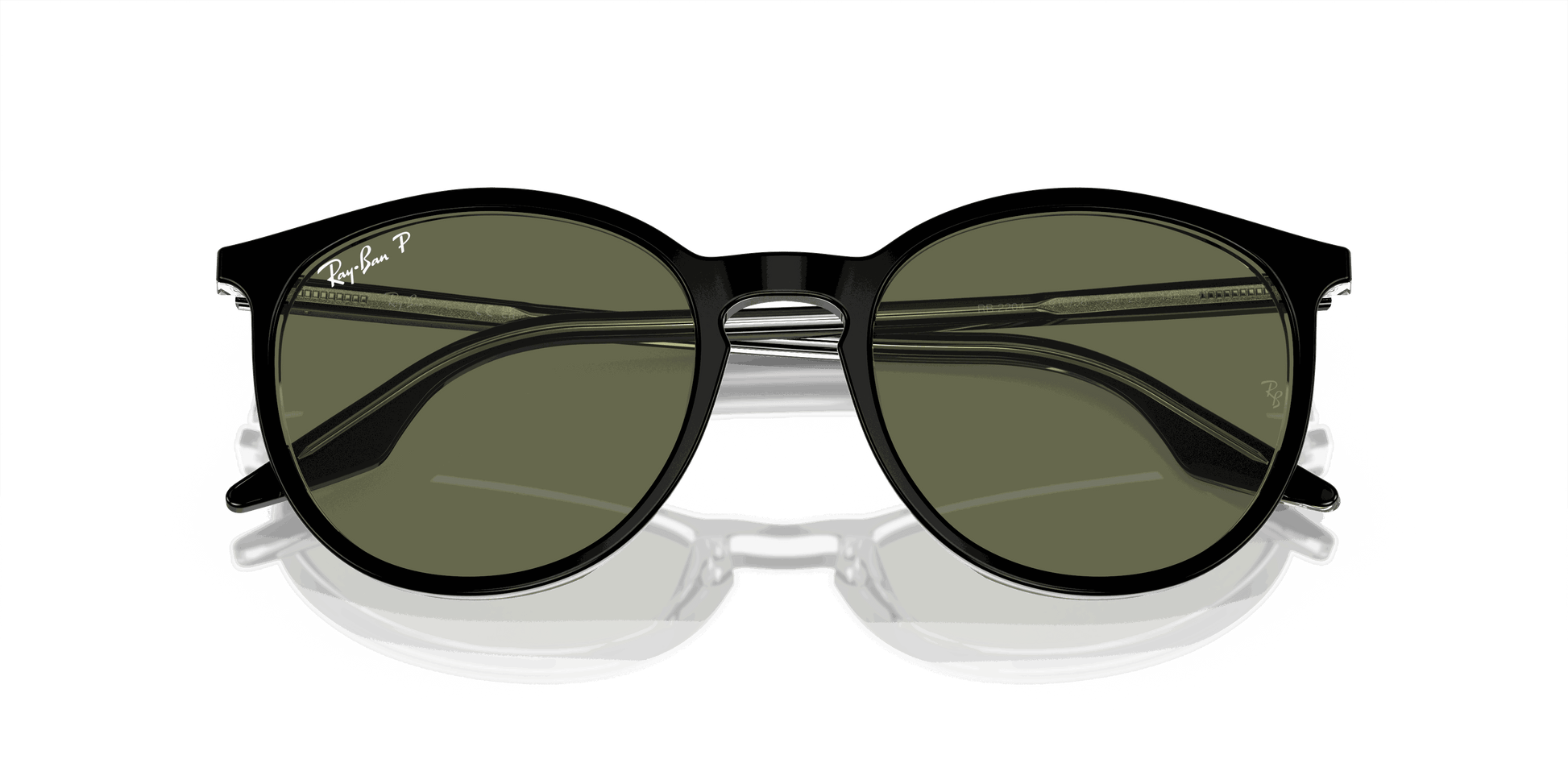 [Green Lenses, Polished Black On Transparent Frame]