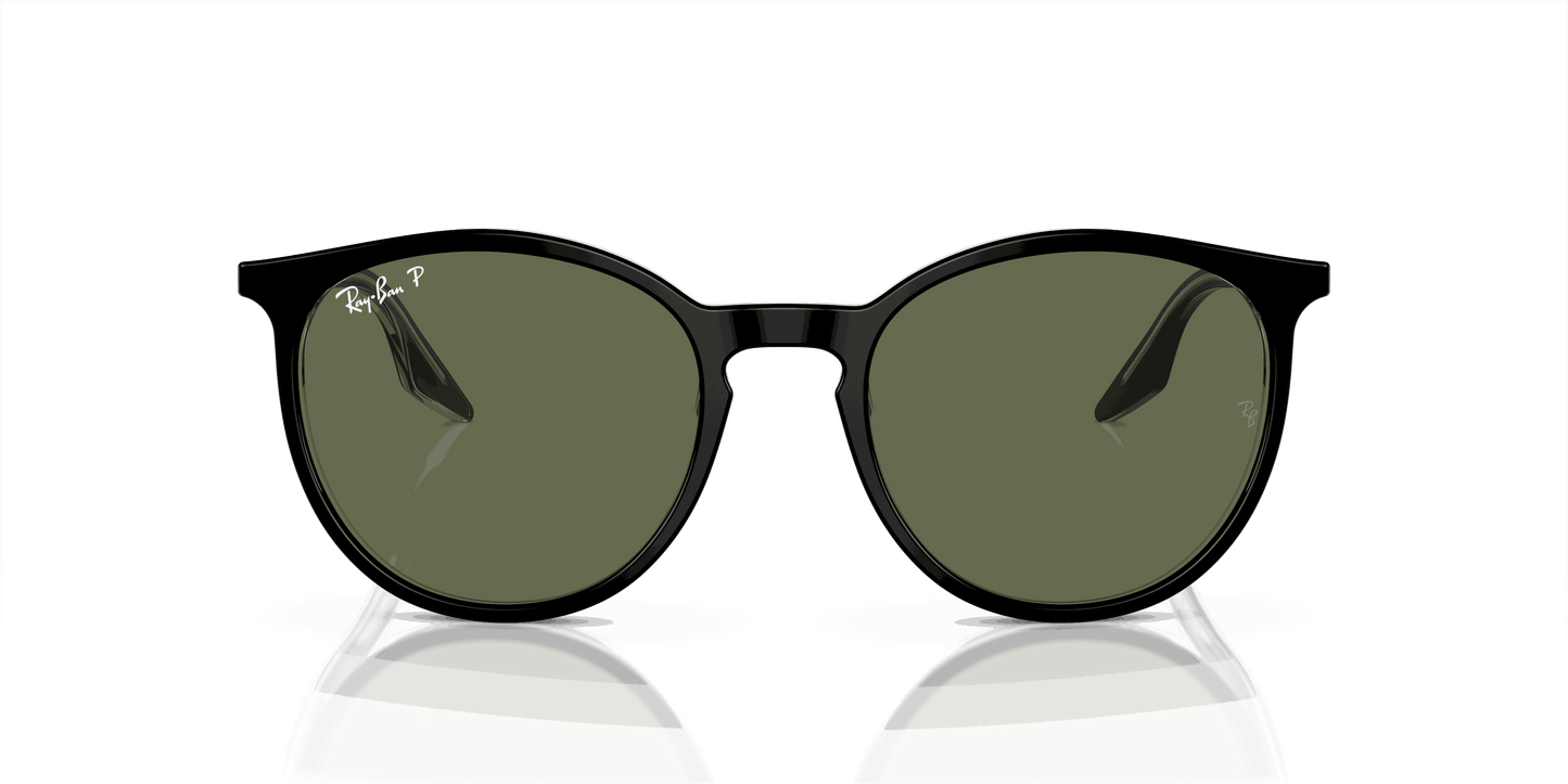 [Green Lenses, Polished Black On Transparent Frame]