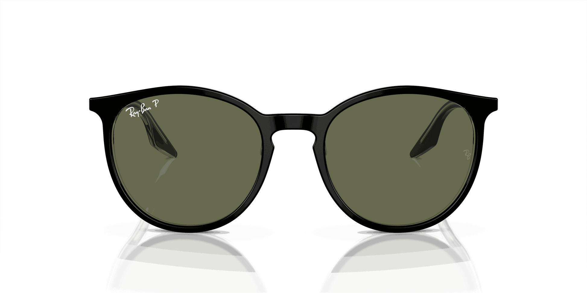 [Green Lenses, Polished Black On Transparent Frame]