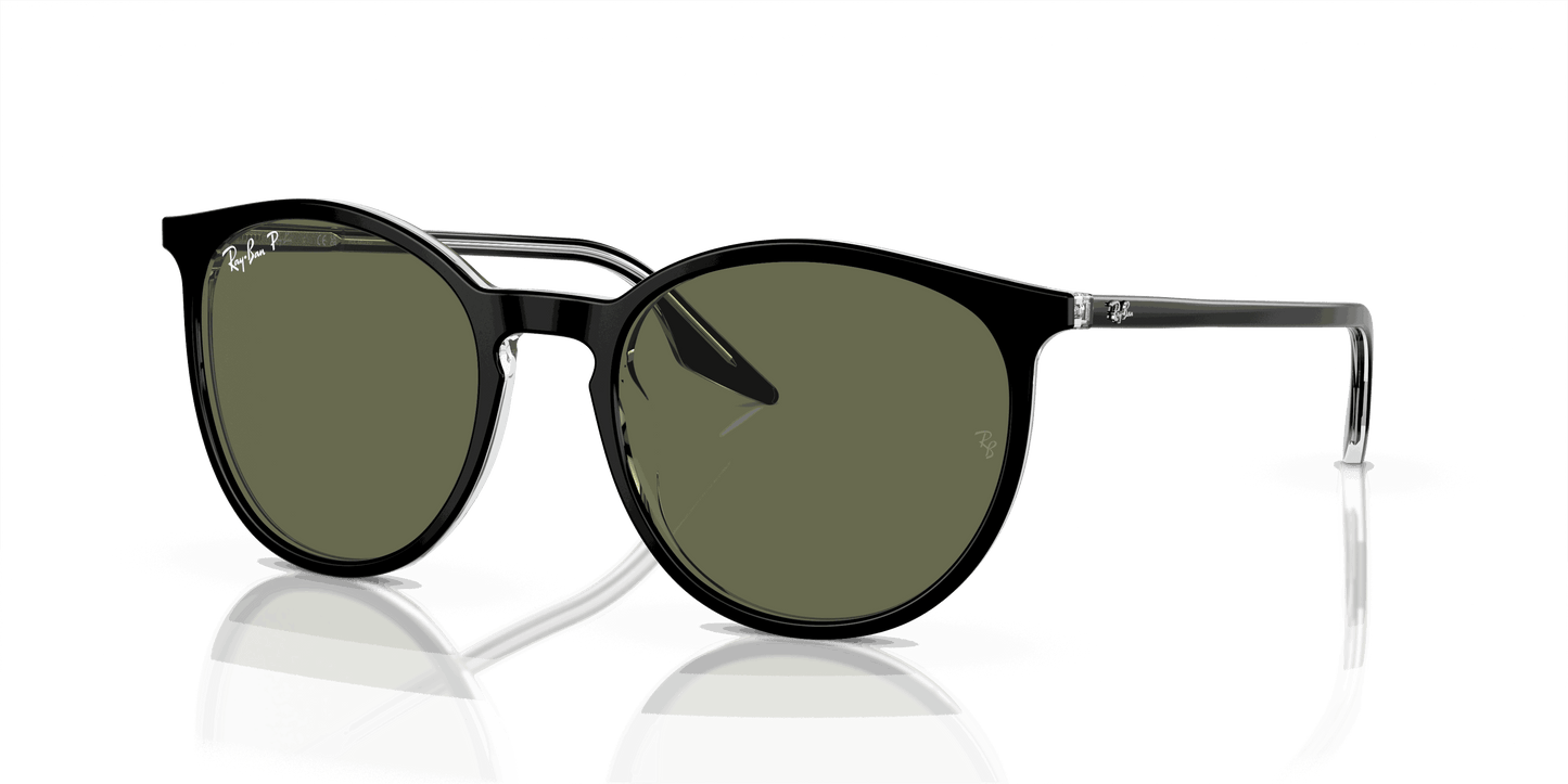 [Green Lenses, Polished Black On Transparent Frame]