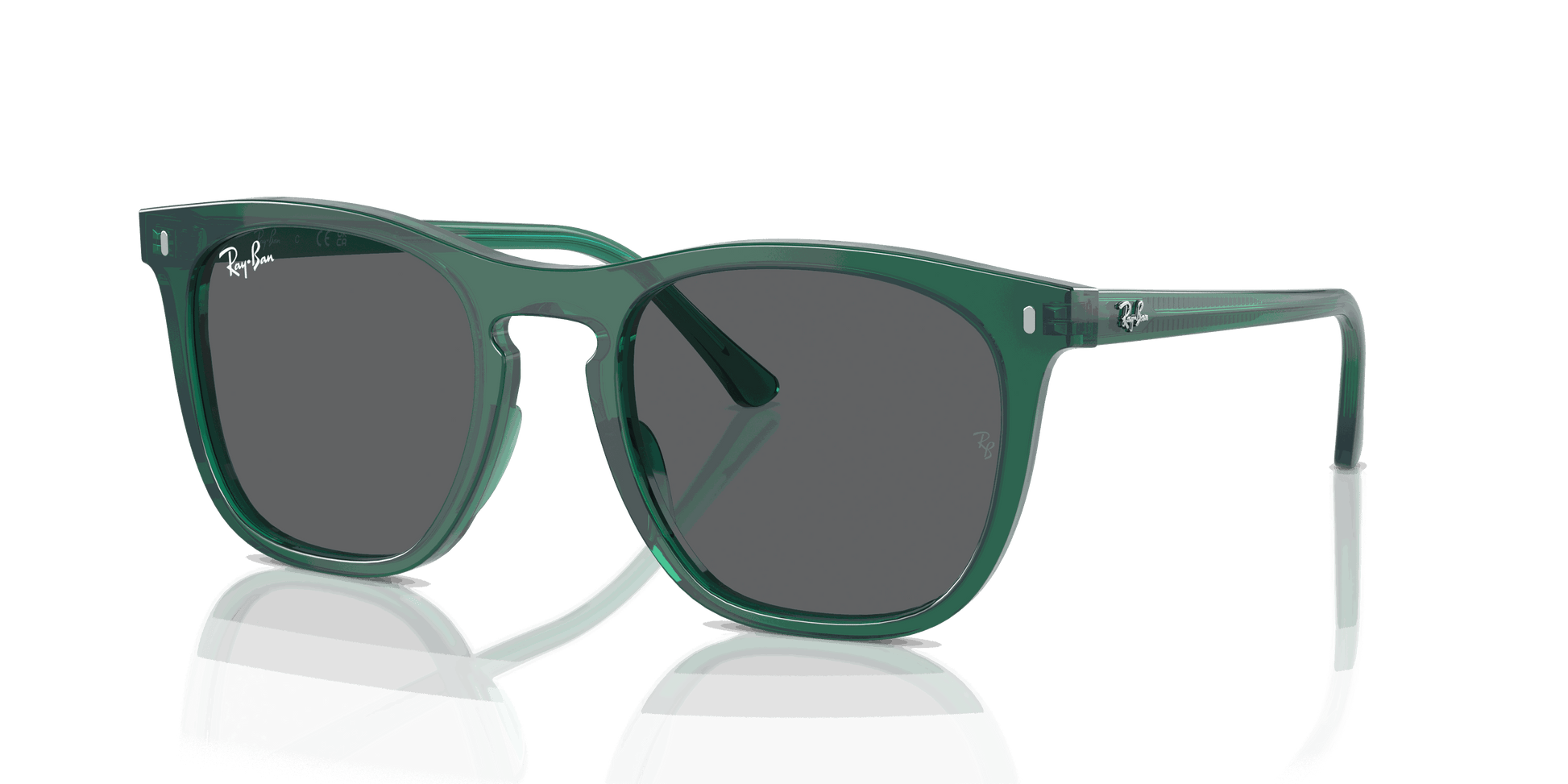 [Dark Grey Lenses, Polished Transparent Green Frame]