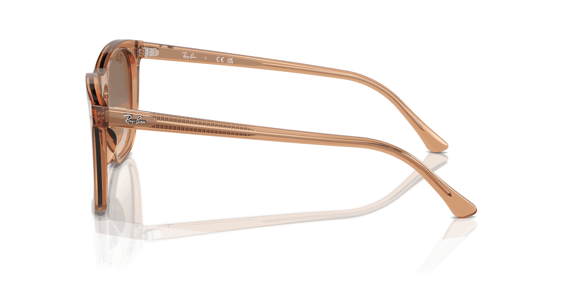 [Clear & Brown Lenses, Polished Transparent Brown Frame]