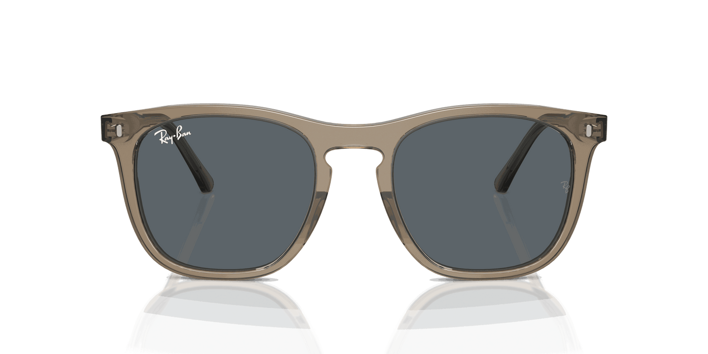 [Blue Lenses, Polished Transparent Brown Frame]