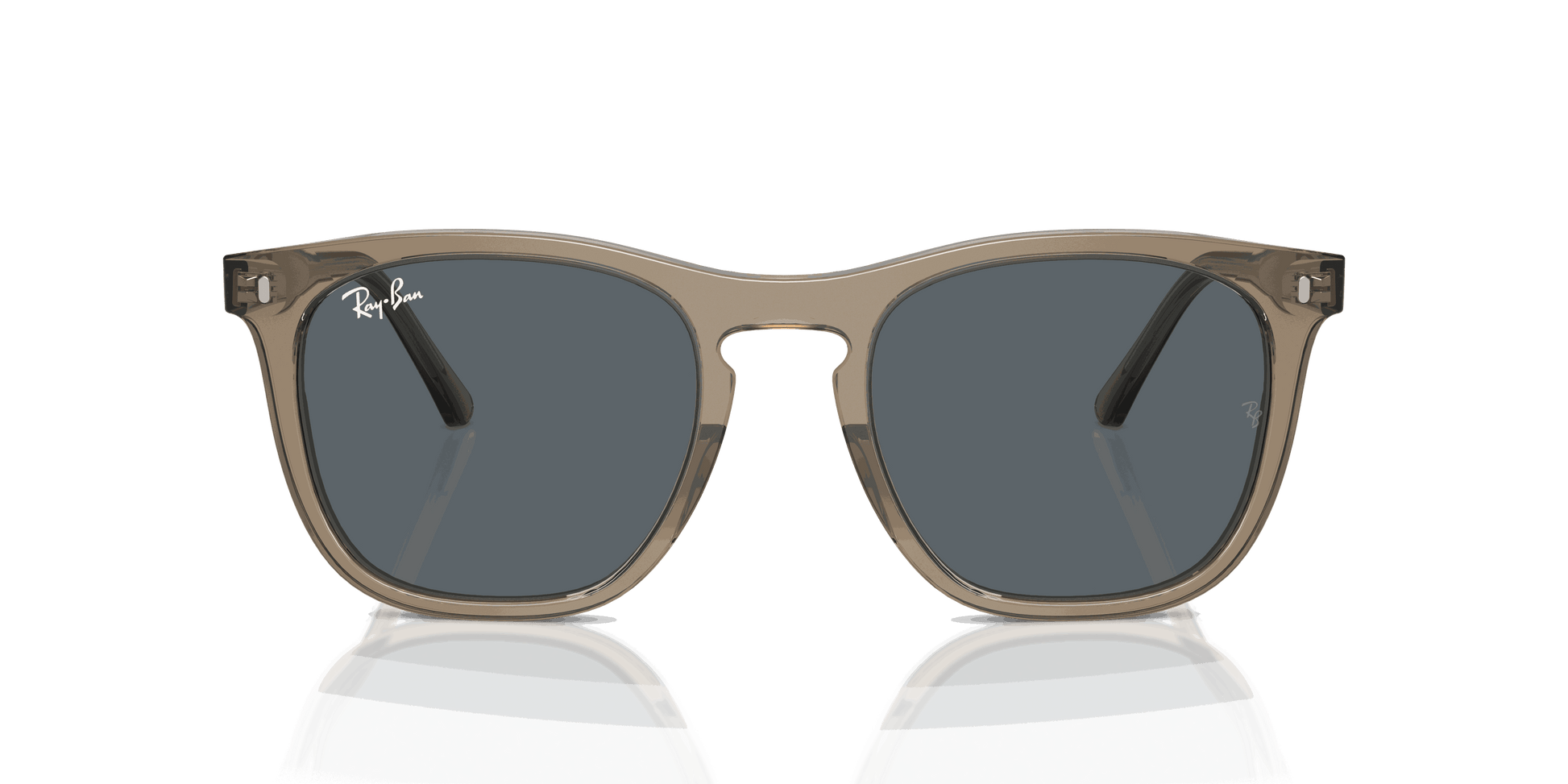 [Blue Lenses, Polished Transparent Brown Frame]