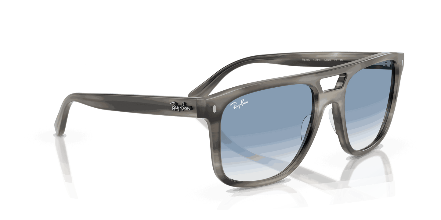 [Clear Gradient Blue Lenses, Polished Grey Havana Frame]