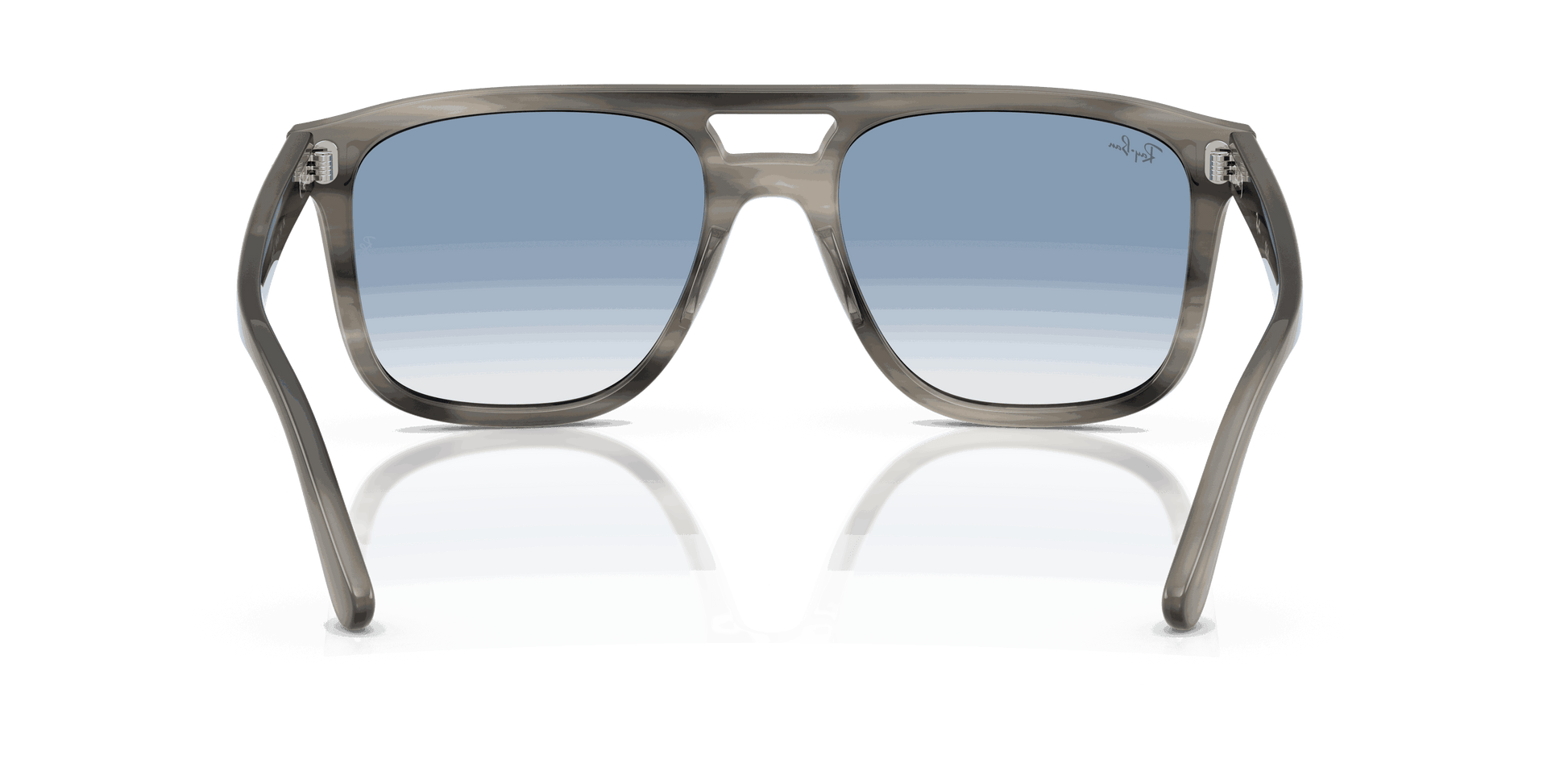 [Clear Gradient Blue Lenses, Polished Grey Havana Frame]