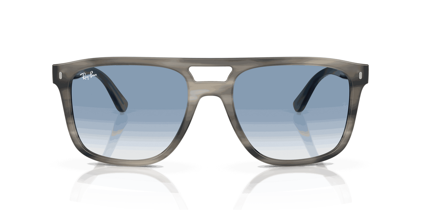 [Clear Gradient Blue Lenses, Polished Grey Havana Frame]