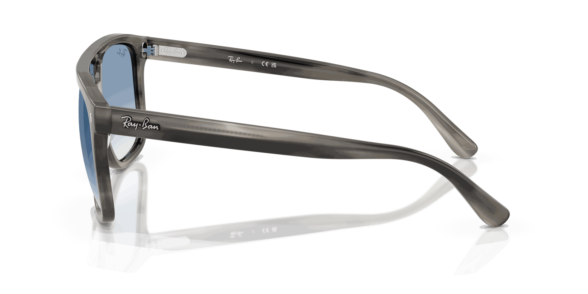 [Clear Gradient Blue Lenses, Polished Grey Havana Frame]