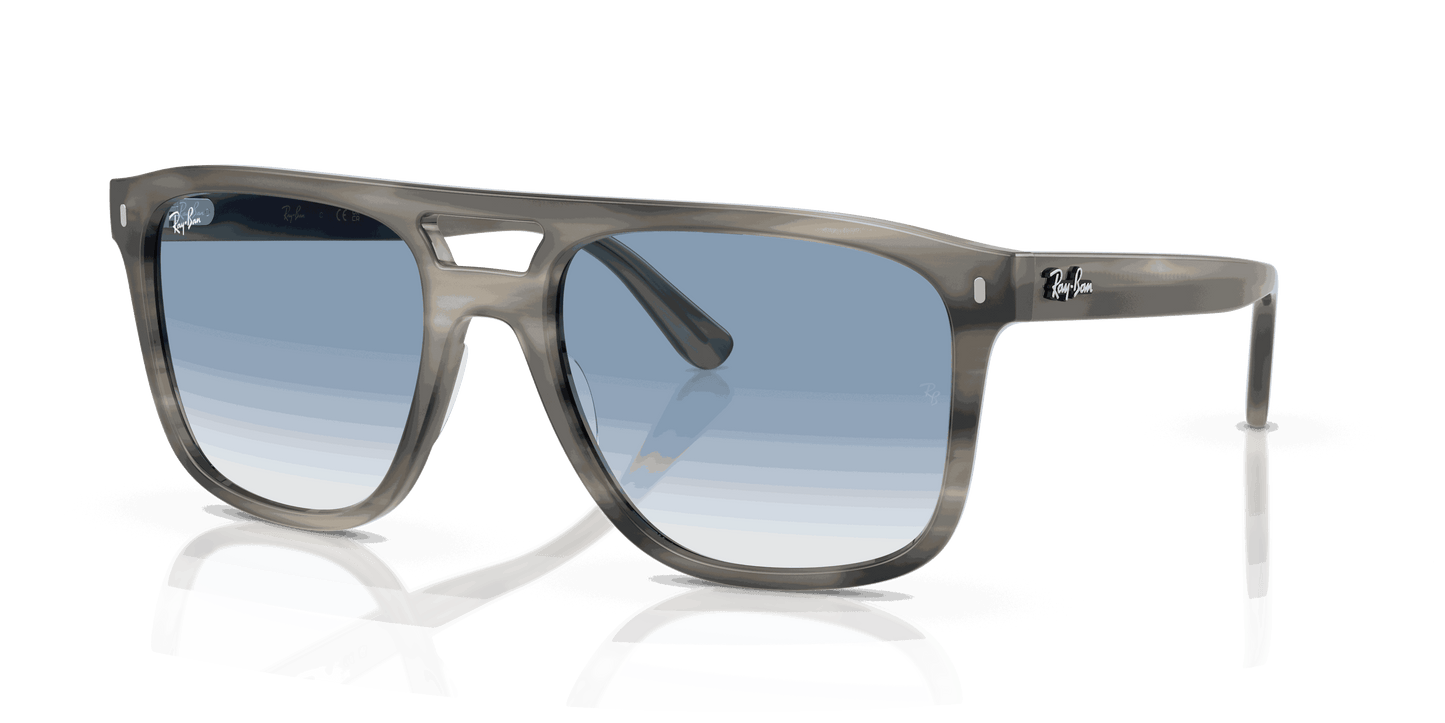 [Clear Gradient Blue Lenses, Polished Grey Havana Frame]