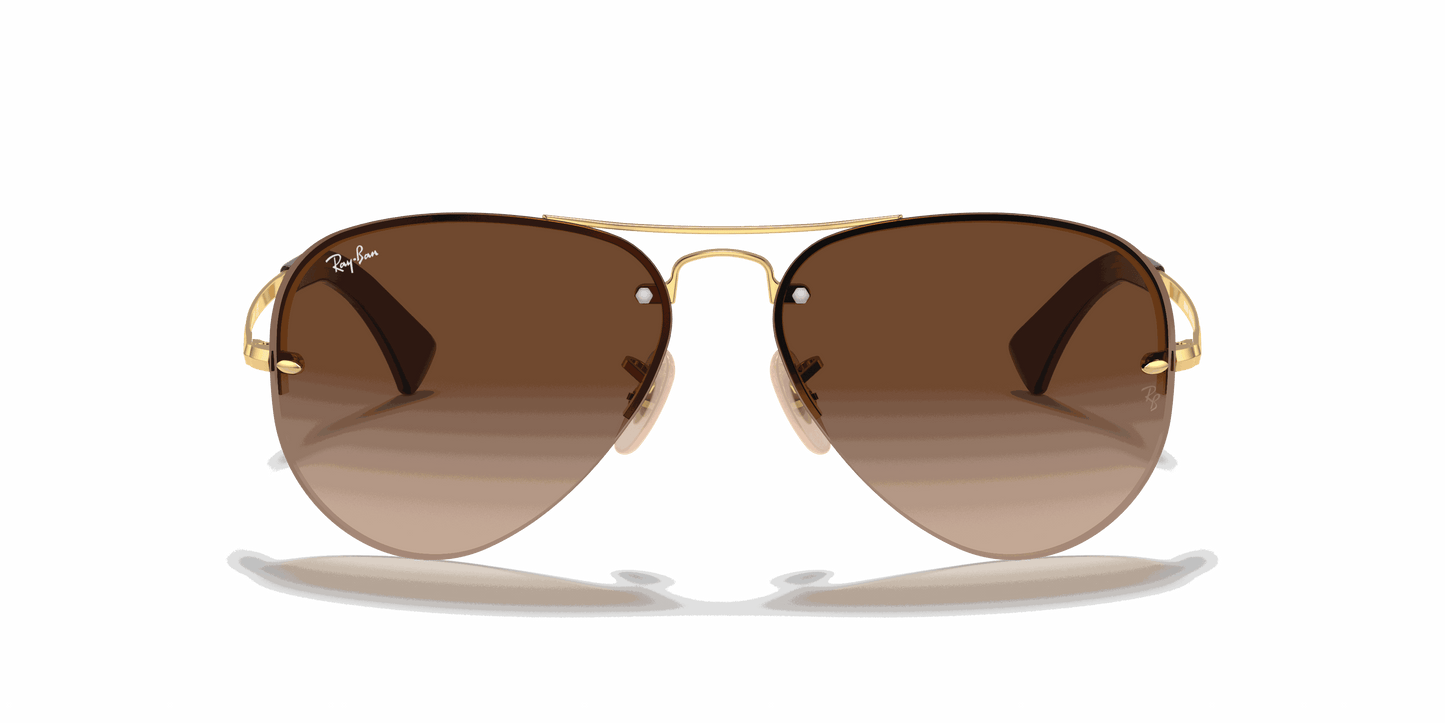 [Brown Gradient Lenses, Polished Arista Gold Frame]