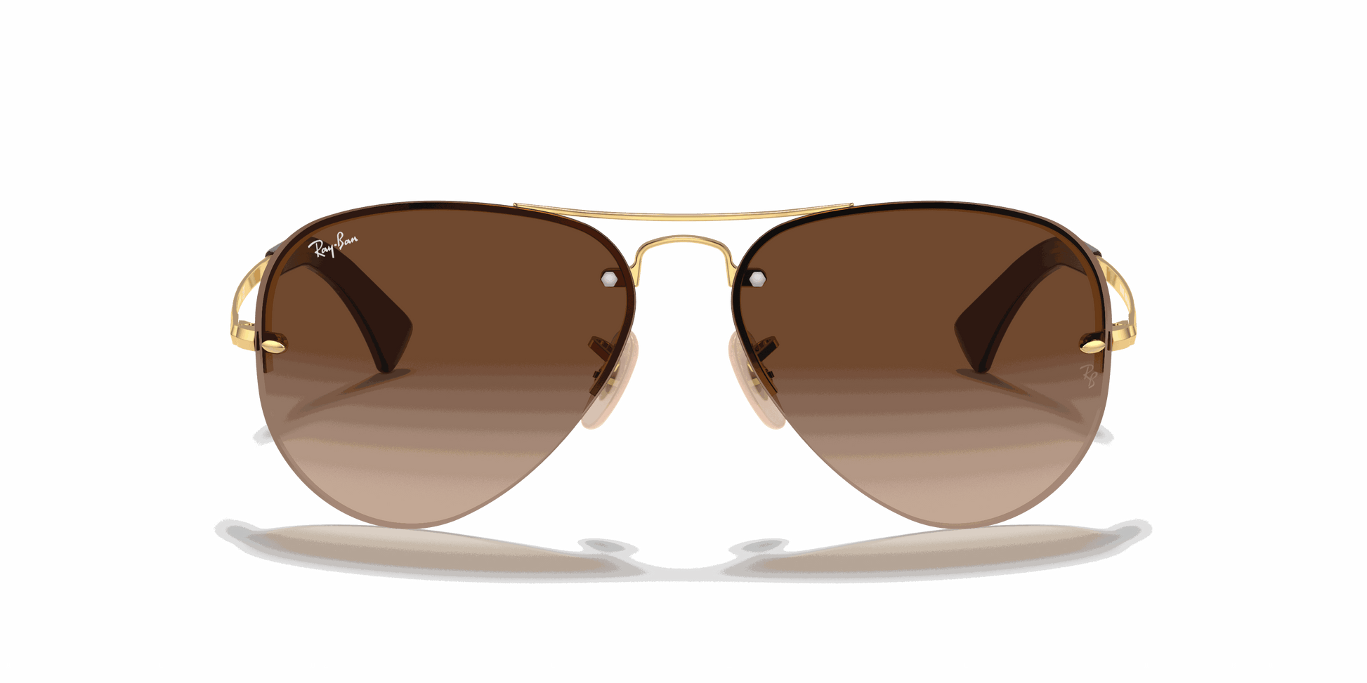 [Brown Gradient Lenses, Polished Arista Gold Frame]