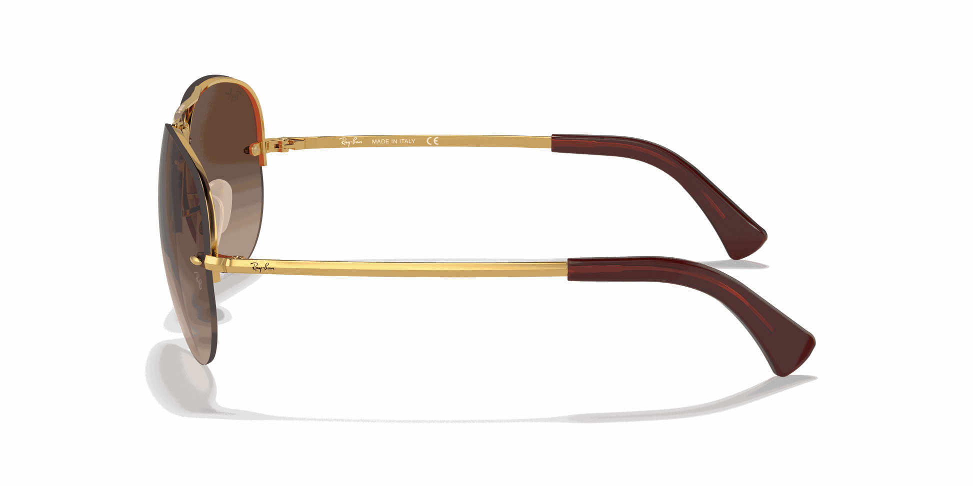 [Brown Gradient Lenses, Polished Arista Gold Frame]