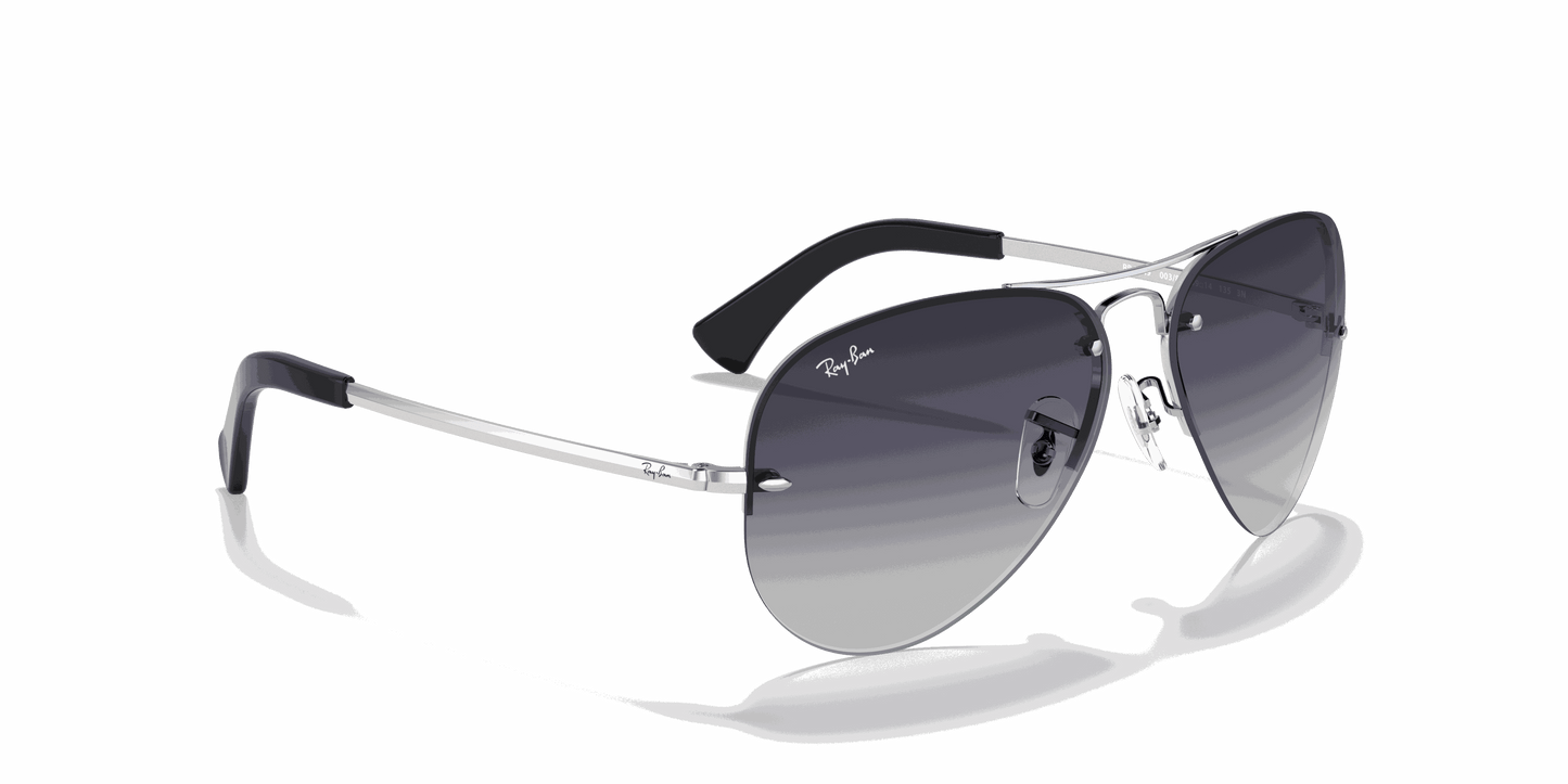 [Grey Gradient Lenses, Polished Silver Frame]