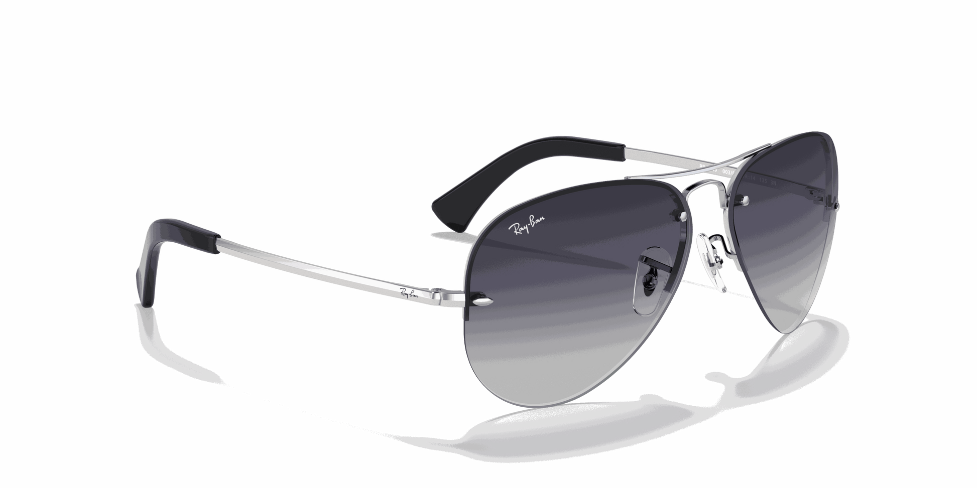 [Grey Gradient Lenses, Polished Silver Frame]