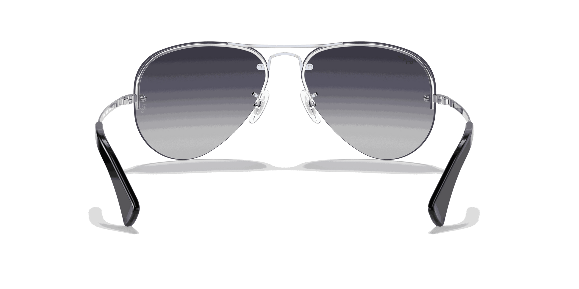 [Grey Gradient Lenses, Polished Silver Frame]