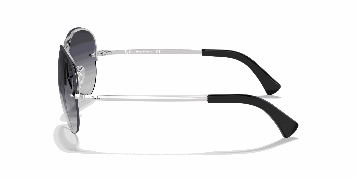 [Grey Gradient Lenses, Polished Silver Frame]
