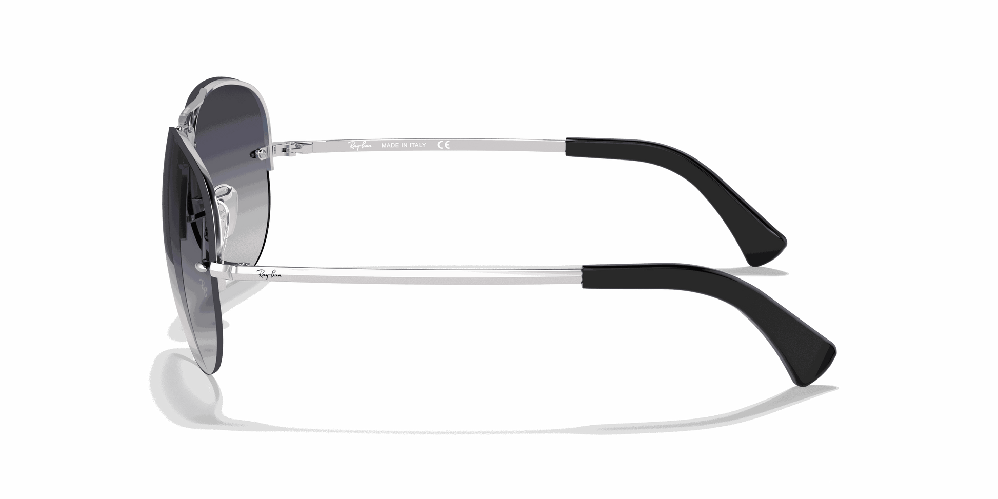 [Grey Gradient Lenses, Polished Silver Frame]
