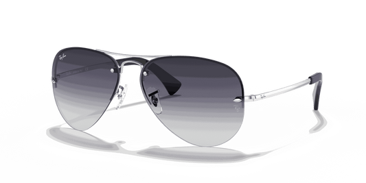 [Grey Gradient Lenses, Polished Silver Frame]