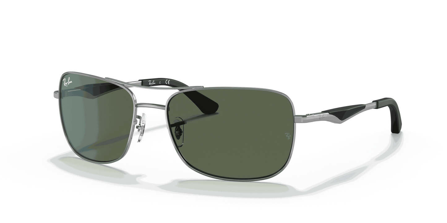 [Green Lenses, Polished Gunmetal Frame]