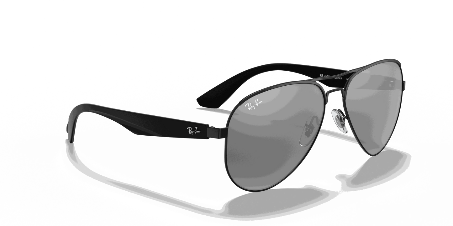 [Grey Mirror Silver Lenses, Matte Black Frame]