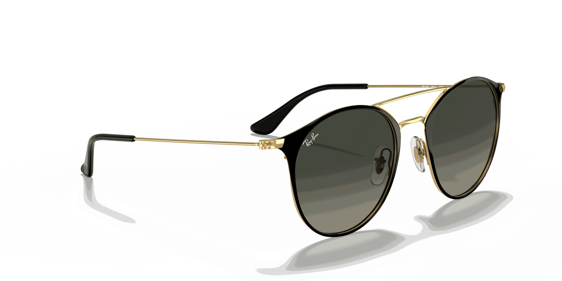 [Grey Gradient Lenses, Polished Black On Gold Frame]
