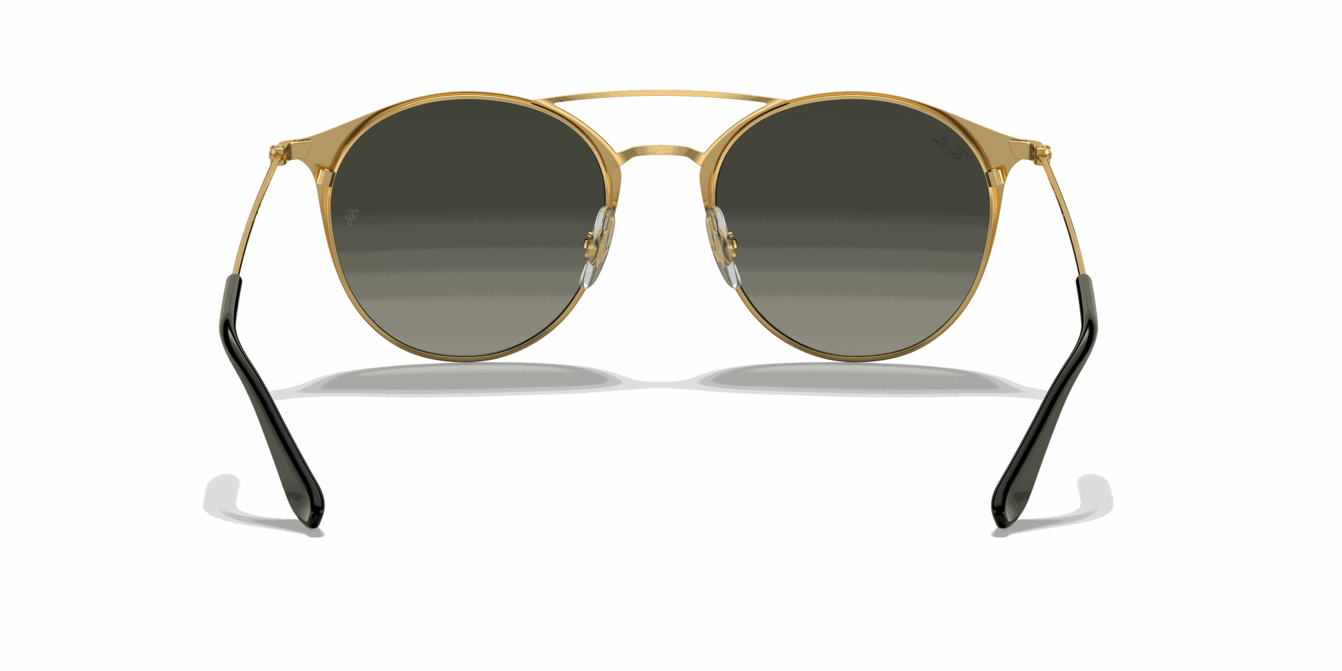 [Grey Gradient Lenses, Polished Black On Gold Frame]