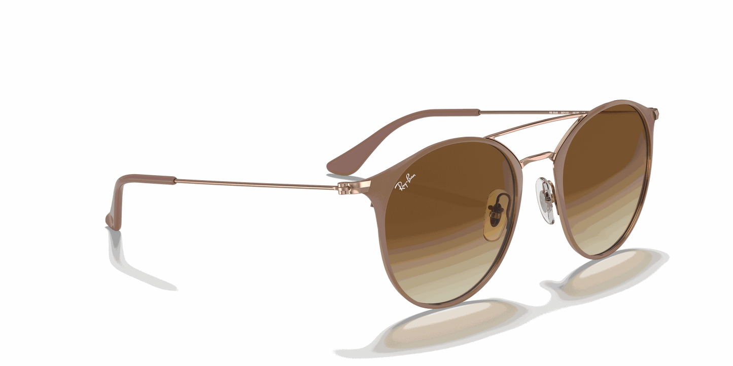 [Light Brown Gradient Lenses, Polished Beige On Copper Frame]