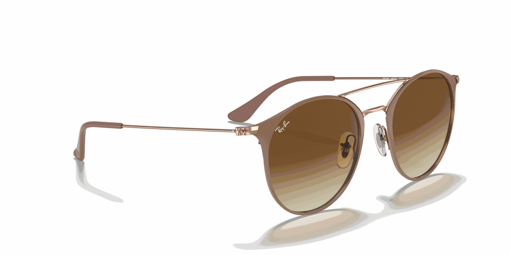 [Light Brown Gradient Lenses, Polished Beige On Copper Frame]