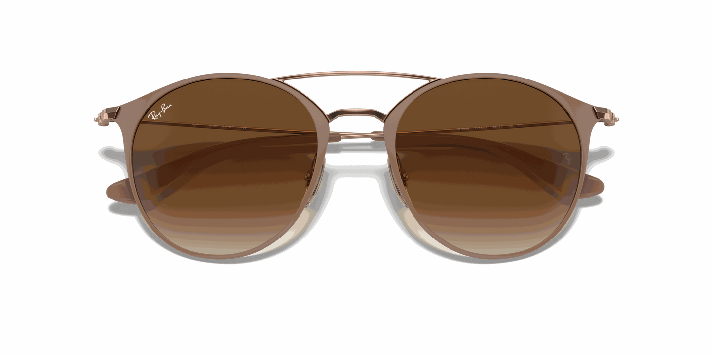 [Light Brown Gradient Lenses, Polished Beige On Copper Frame]