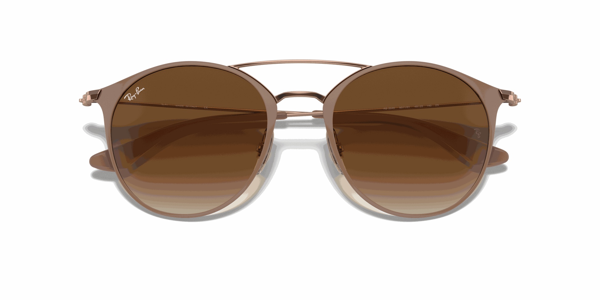 [Light Brown Gradient Lenses, Polished Beige On Copper Frame]