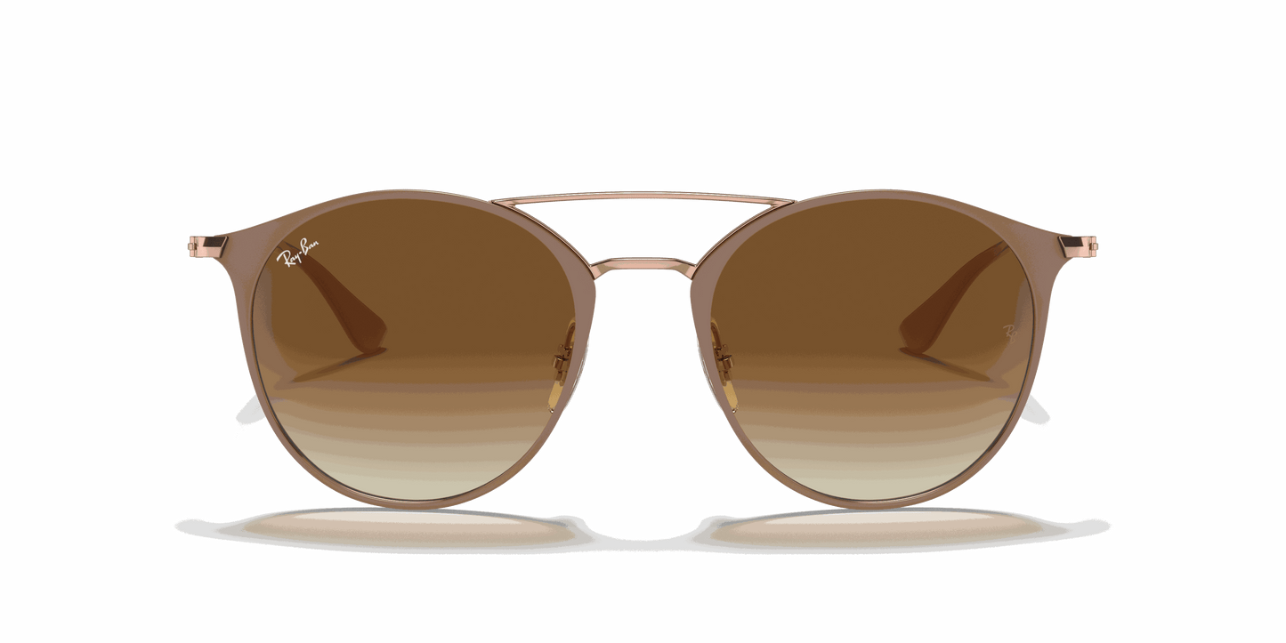 [Light Brown Gradient Lenses, Polished Beige On Copper Frame]