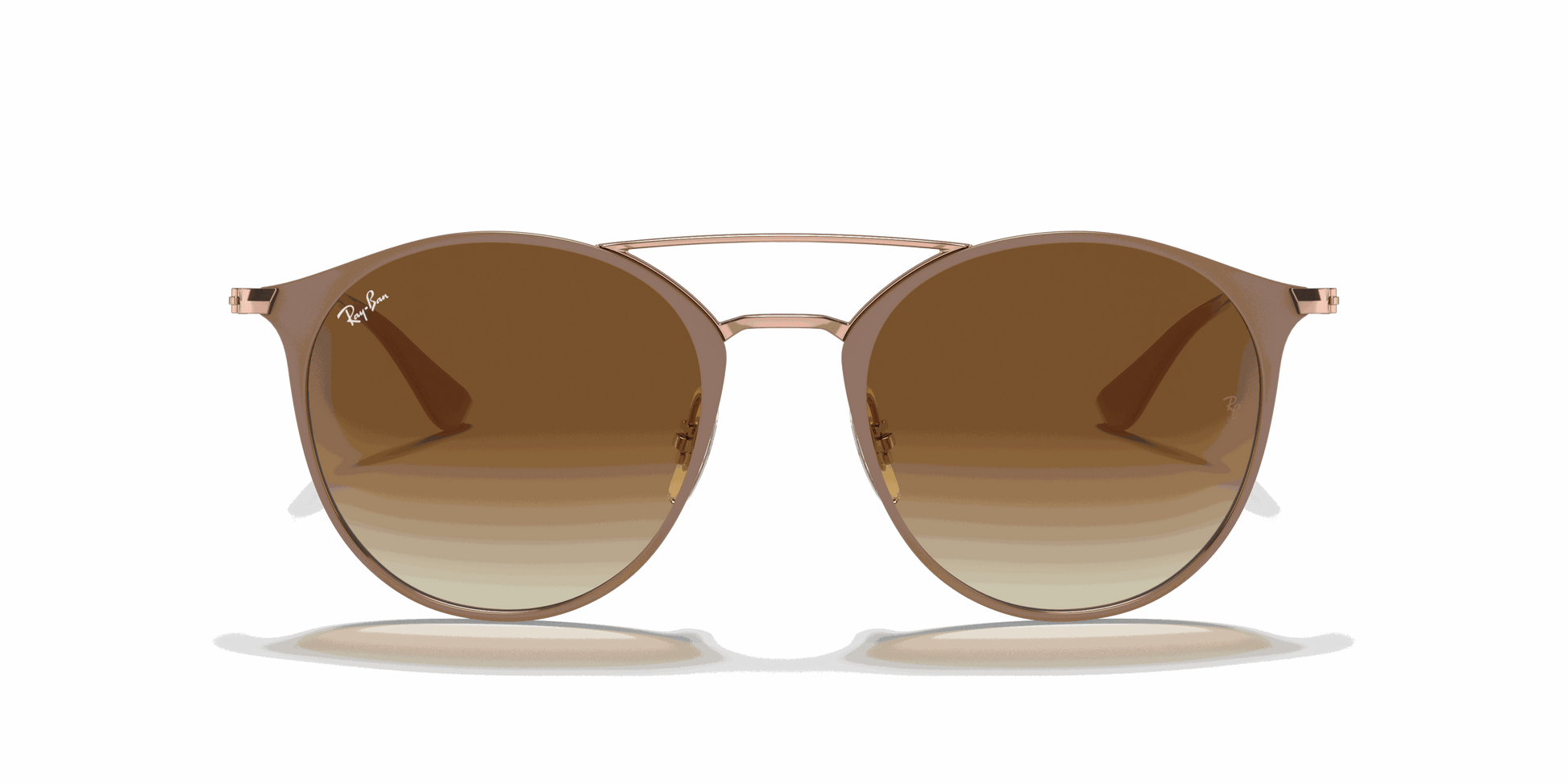 [Light Brown Gradient Lenses, Polished Beige On Copper Frame]
