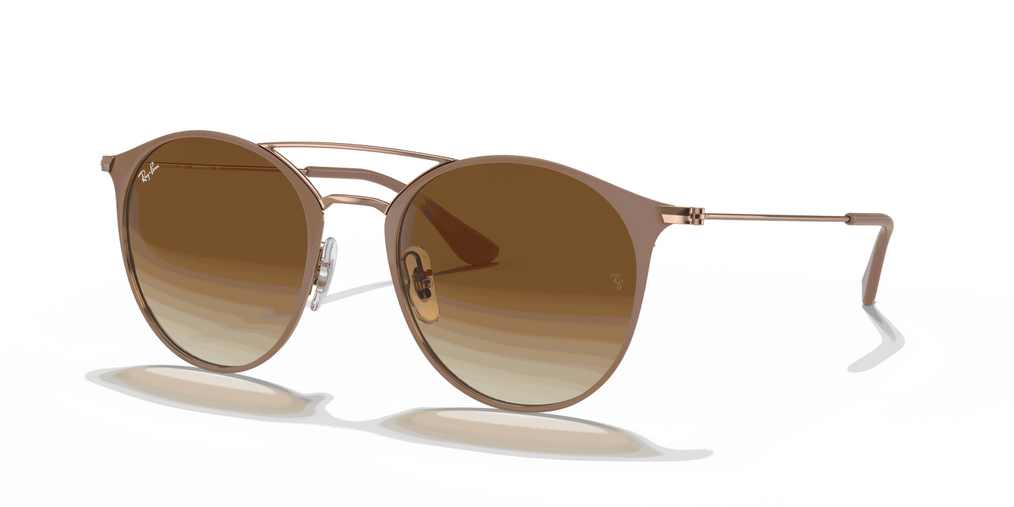 [Light Brown Gradient Lenses, Polished Beige On Copper Frame]